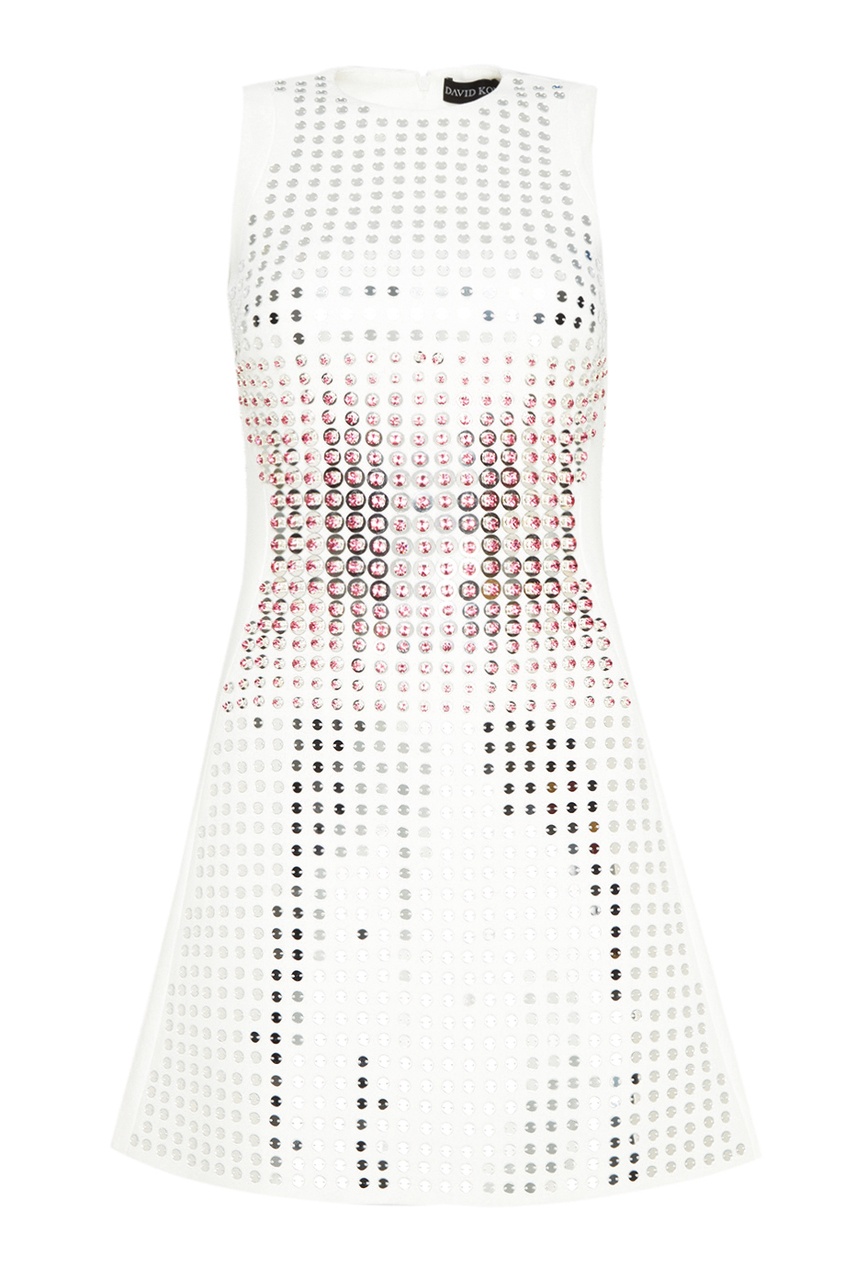 фото Белое платье с пайетками david koma