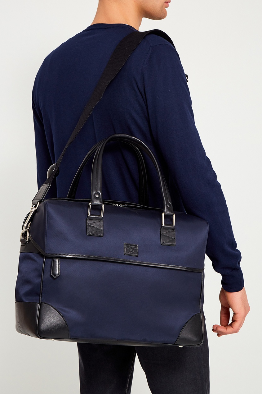 фото Синяя сумка из текстиля Canali