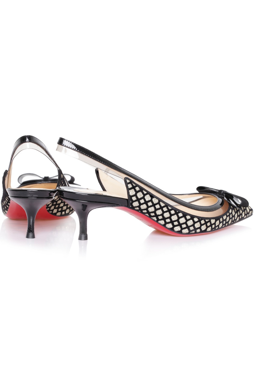 фото Туфли из хлопка, кожи и пластика suspenodo sling 45 Christian louboutin