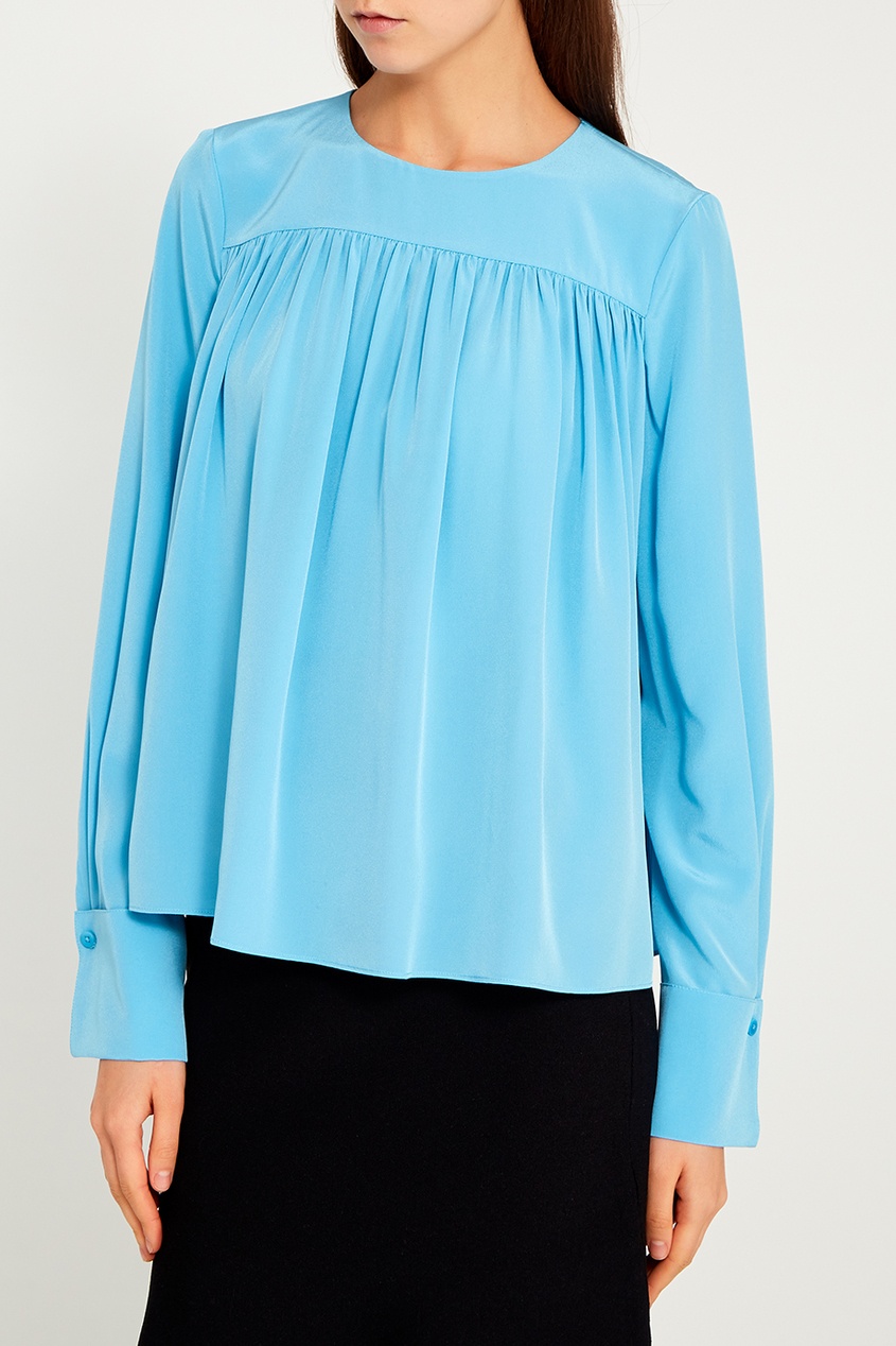 фото Шелковая блузка с драпировками Diane von furstenberg
