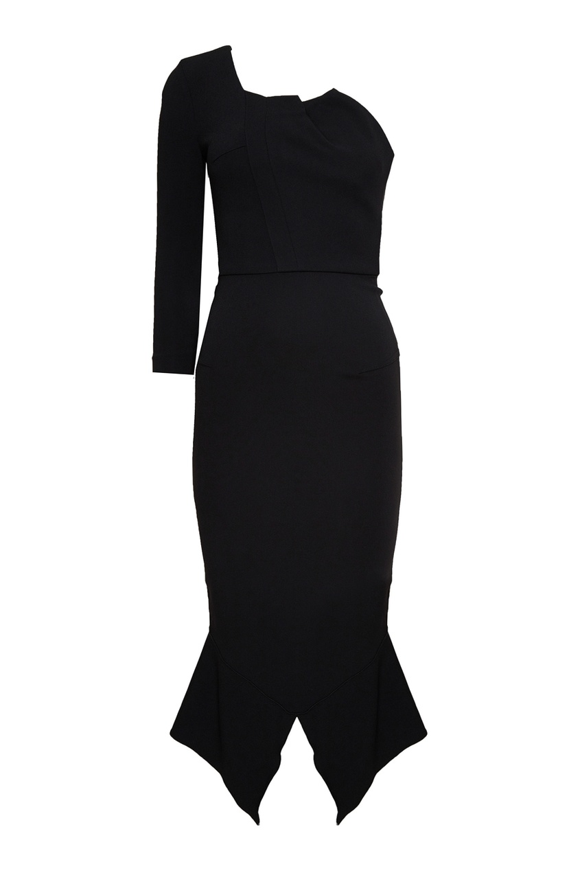 фото Черное асимметричное платье roland mouret