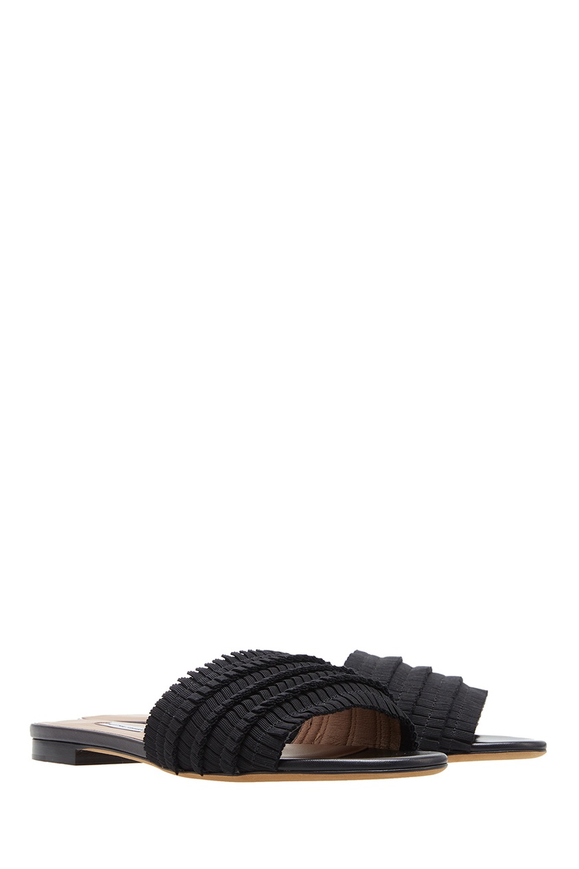 фото Черные сандалии с плиссированной отделкой tabitha simmons