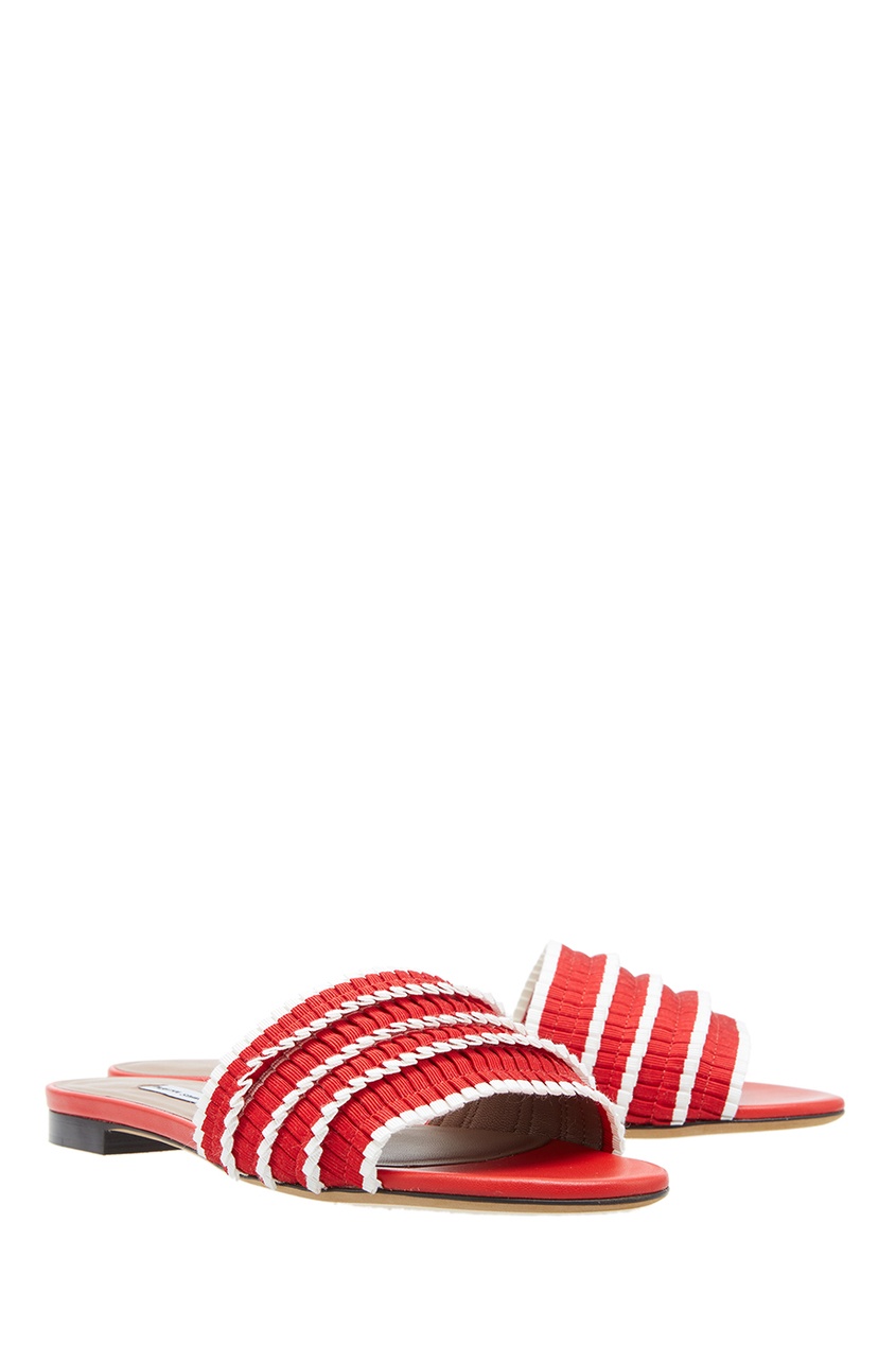 фото Красные сандалии с плиссированной отделкой tabitha simmons