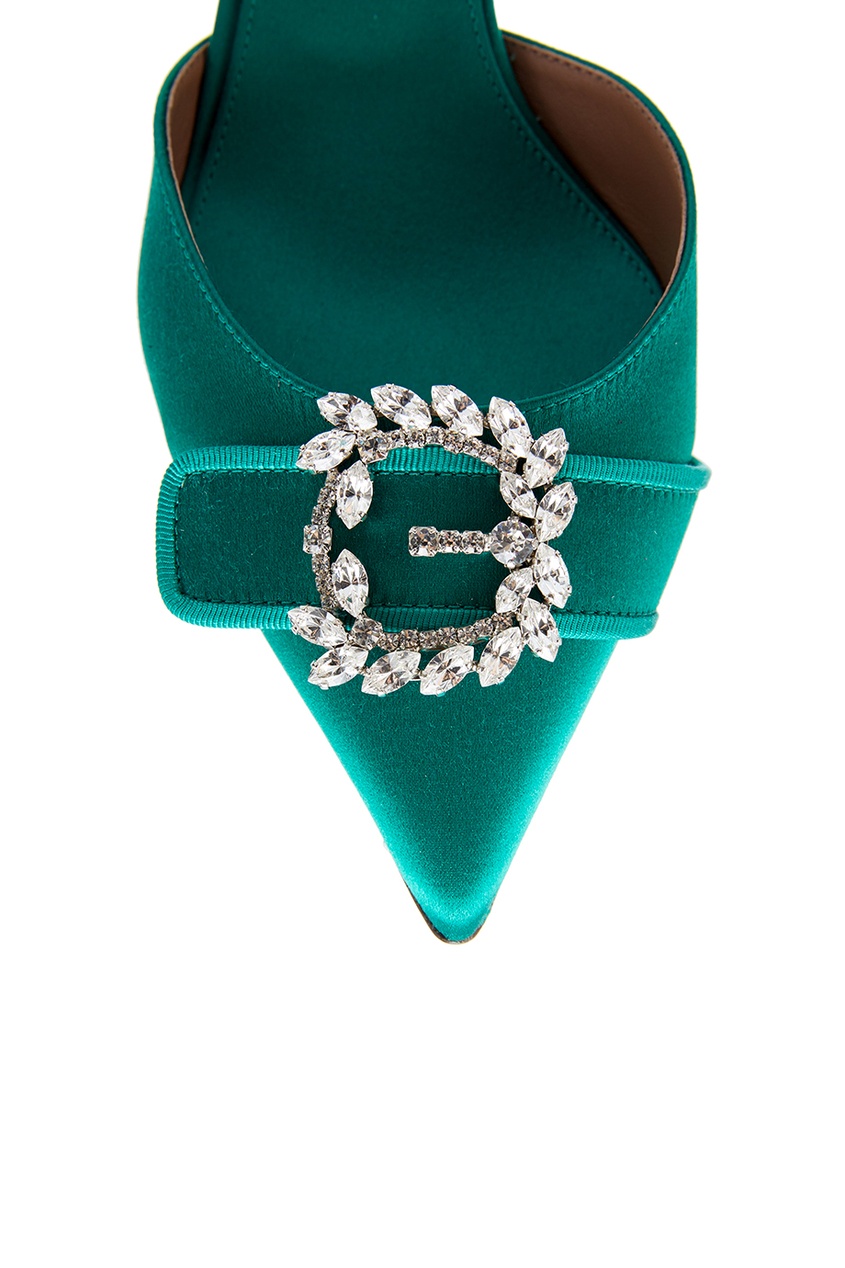 фото Зеленые сатиновые туфли с пряжкой tabitha simmons