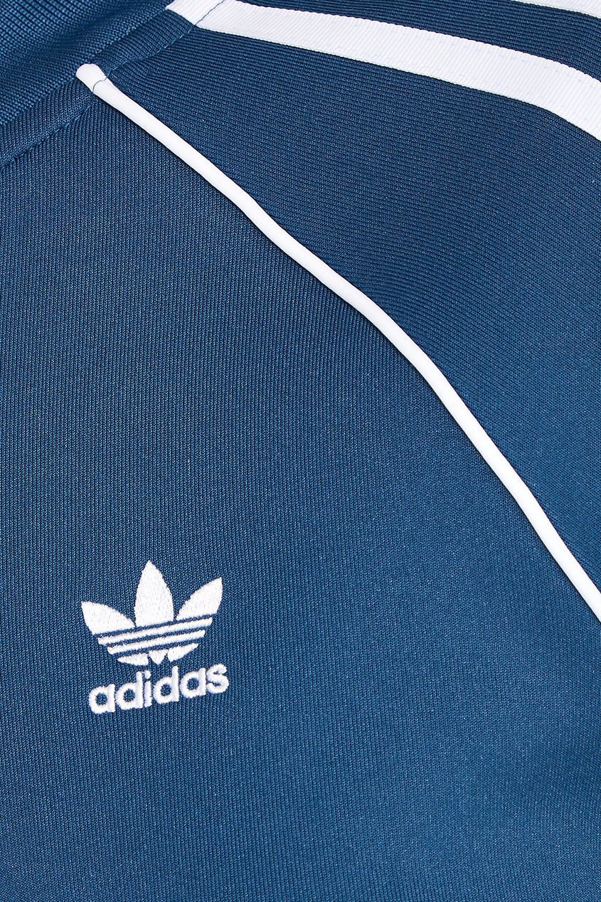 фото Голубая олимпийка с полосками на рукавах adidas