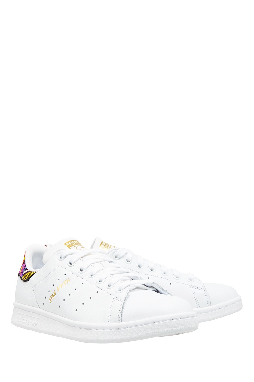 фото Белые кожаные кеды stan smith adidas