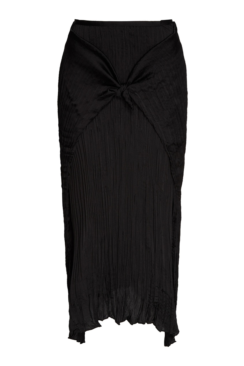 фото Черная плиссированная юбка с узлом vince