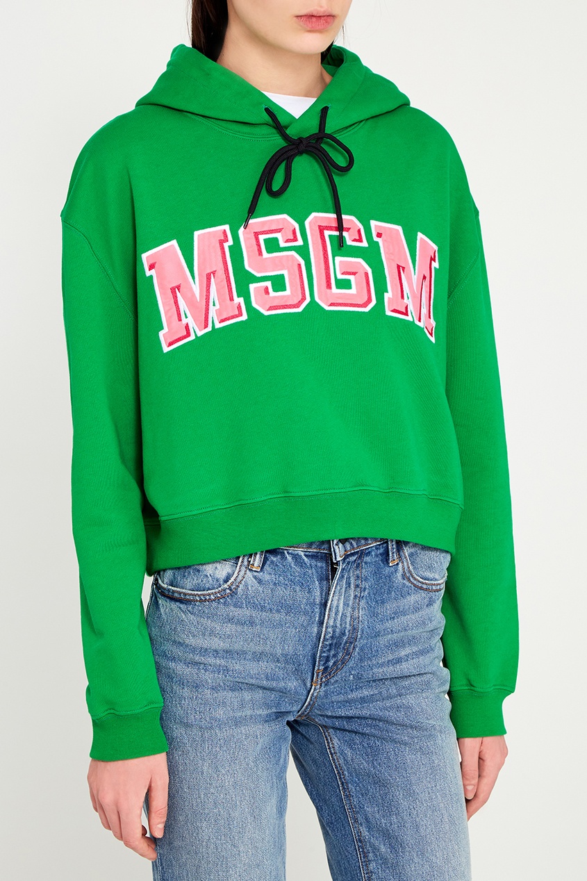 фото Хлопковое худи с логотипом Msgm