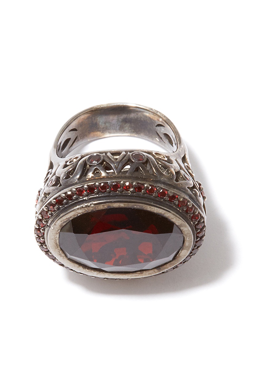 

Серебряное кольцо с гранатом, Серебряный