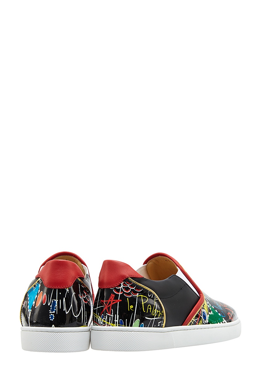 фото Кожаные слипоны с принтом Sailor Boat Flat Christian louboutin