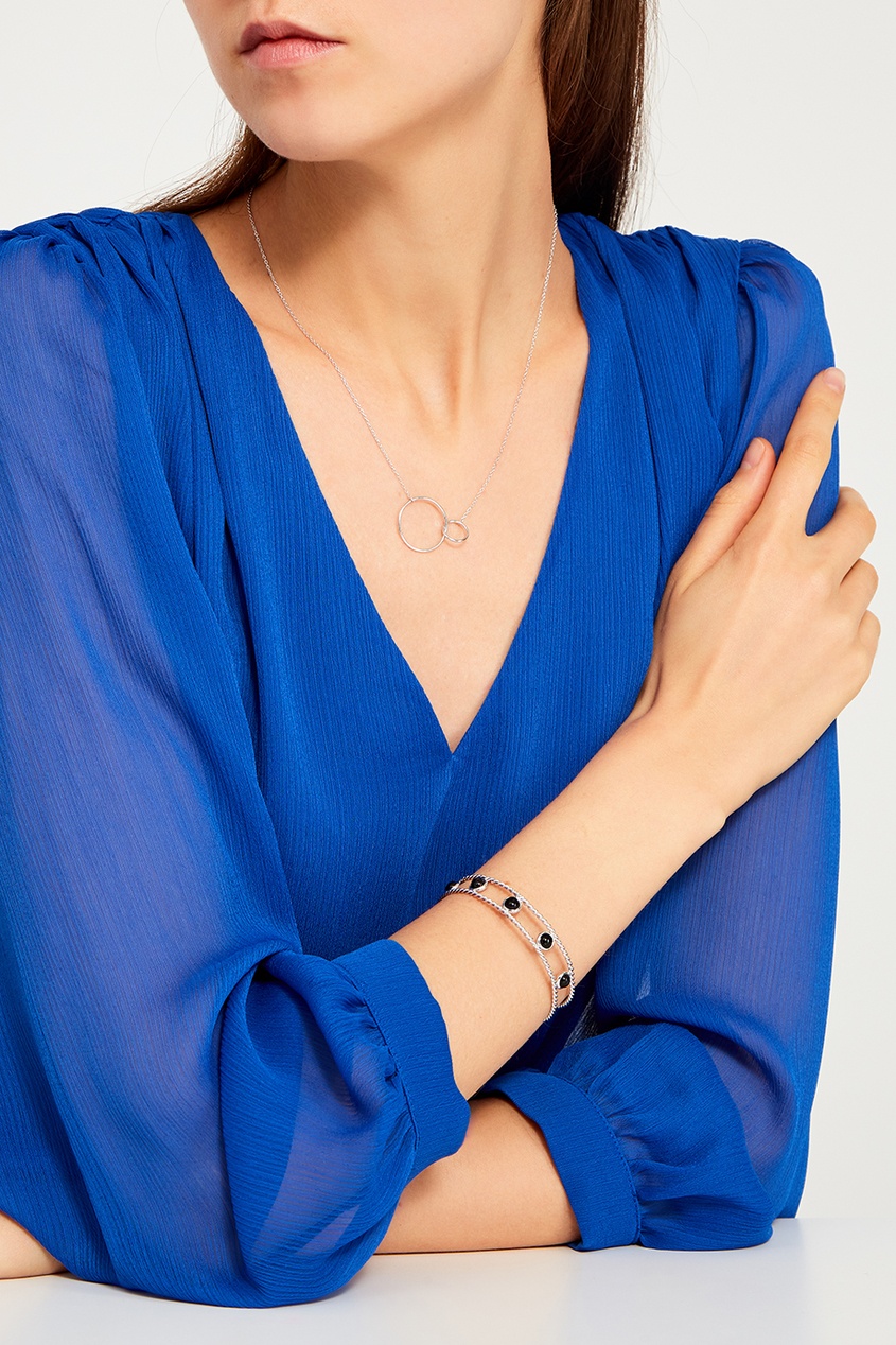 Серебряный браслет с черным ониксом