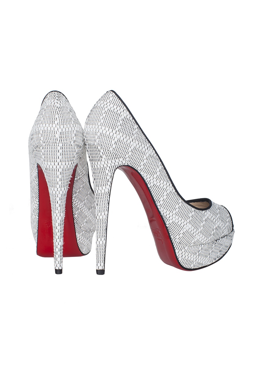 фото Туфли из вискозы Lady Peep 150 Panama Damier Christian louboutin