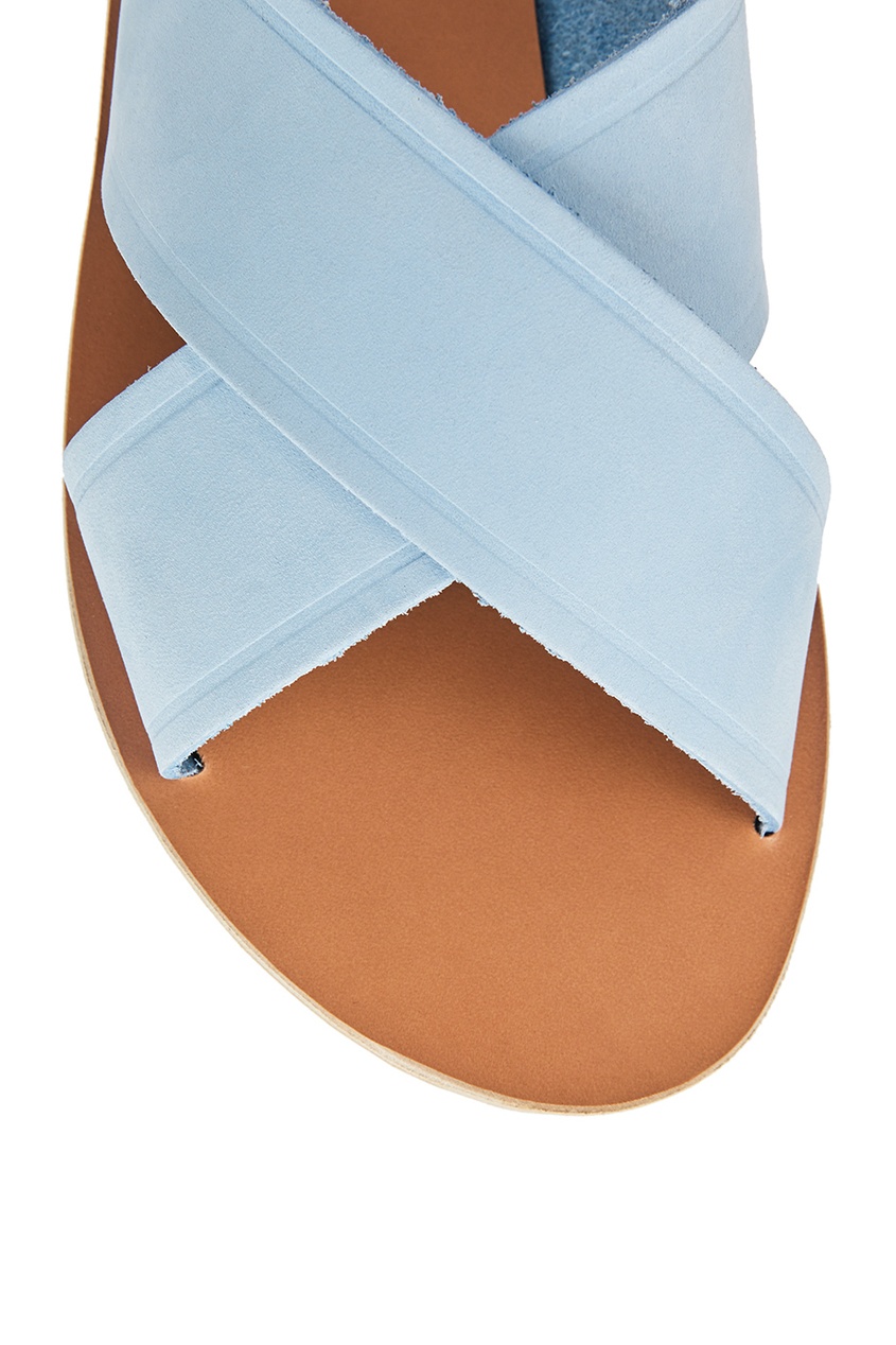 фото Голубые сандалии из кожи Ancient greek sandals