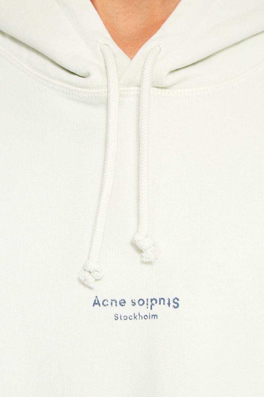 фото Белое худи из хлопка joghy acne studios