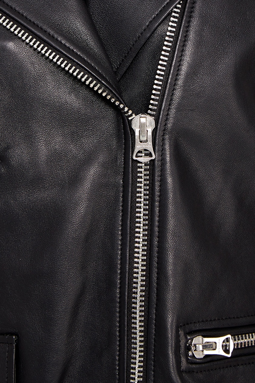 фото Черная куртка из кожи myrtle acne studios