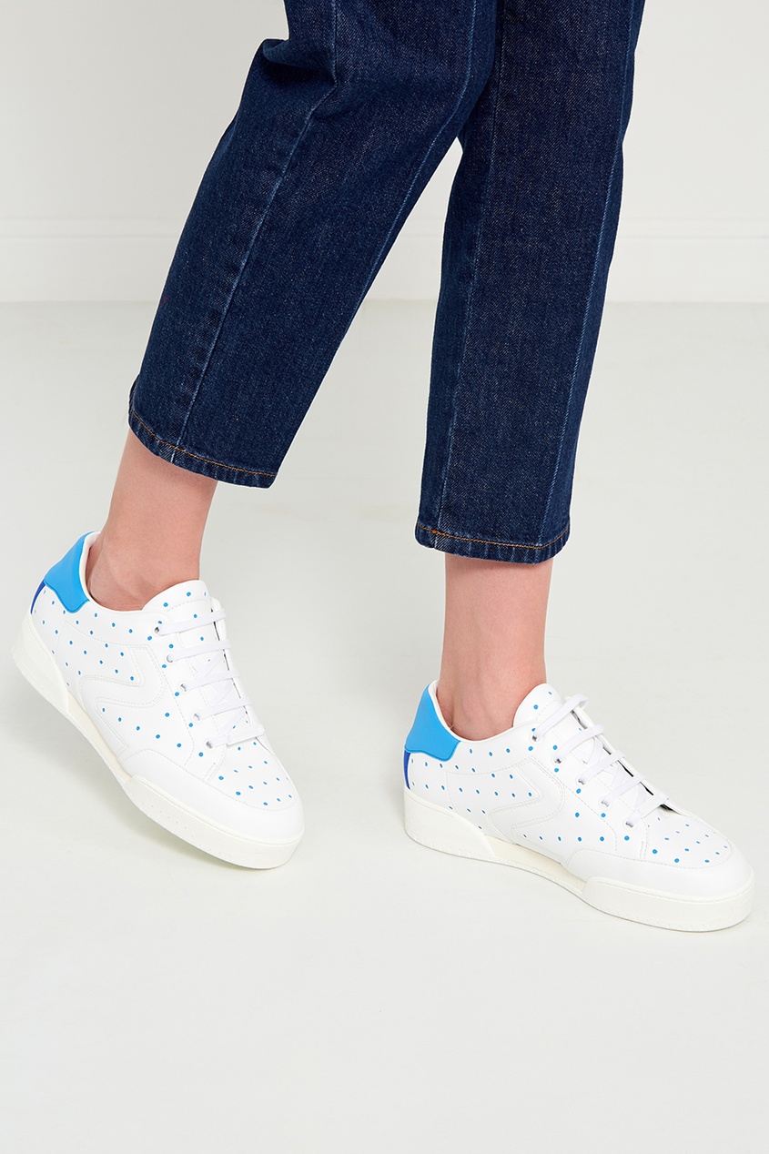 фото Белые кроссовки с голубыми точками Stella mccartney