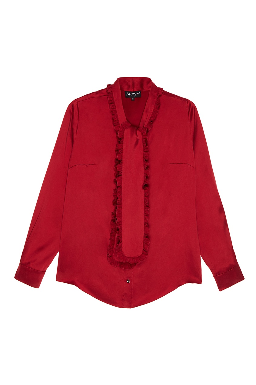 

Красная шелковая блузка, Красный