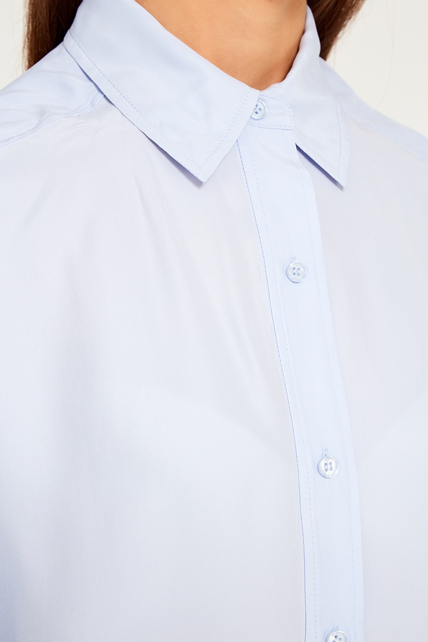 фото Голубая блузка из шелка frame denim