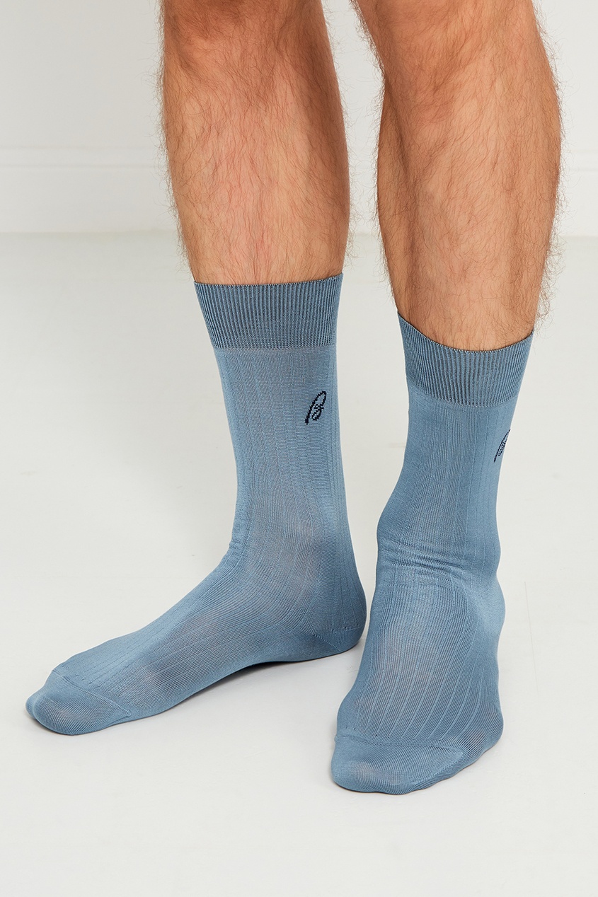 фото Голубые носки из хлопка Brioni