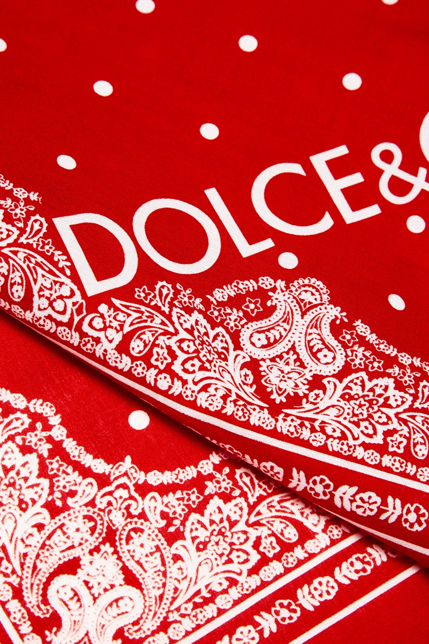 фото Красный хлопковый платок dolce&gabbana