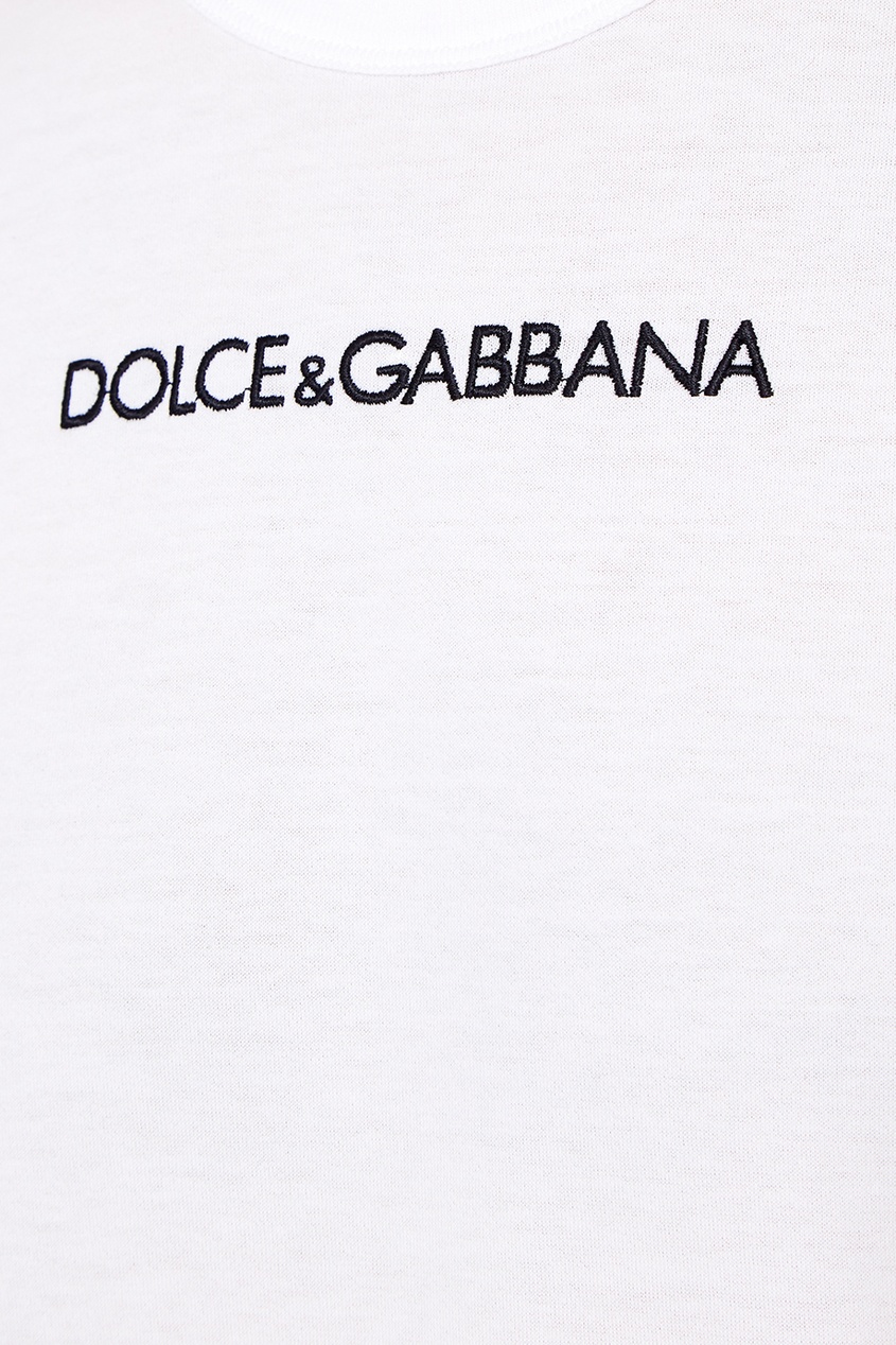 фото Белая футболка с логотипом dolce&gabbana