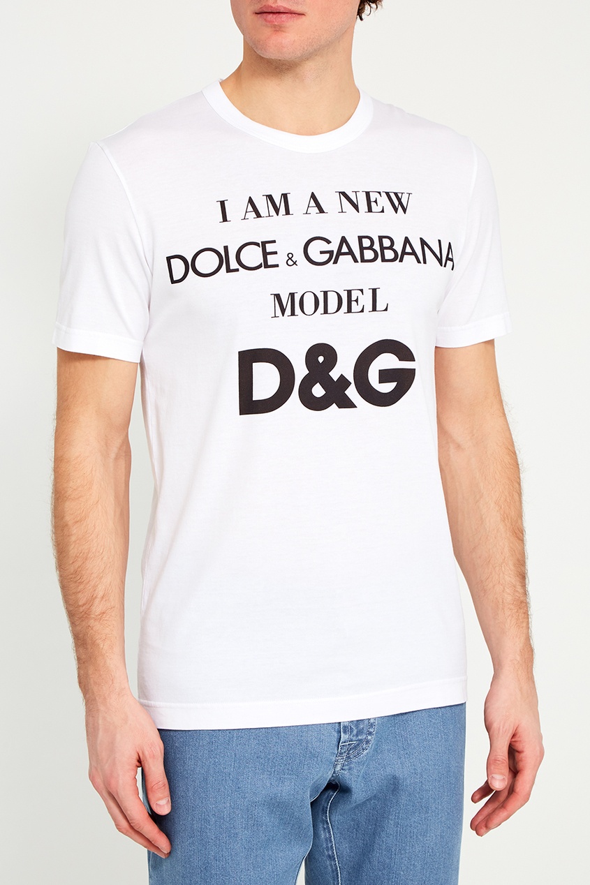 фото Белая футболка с надписью Dolce&gabbana