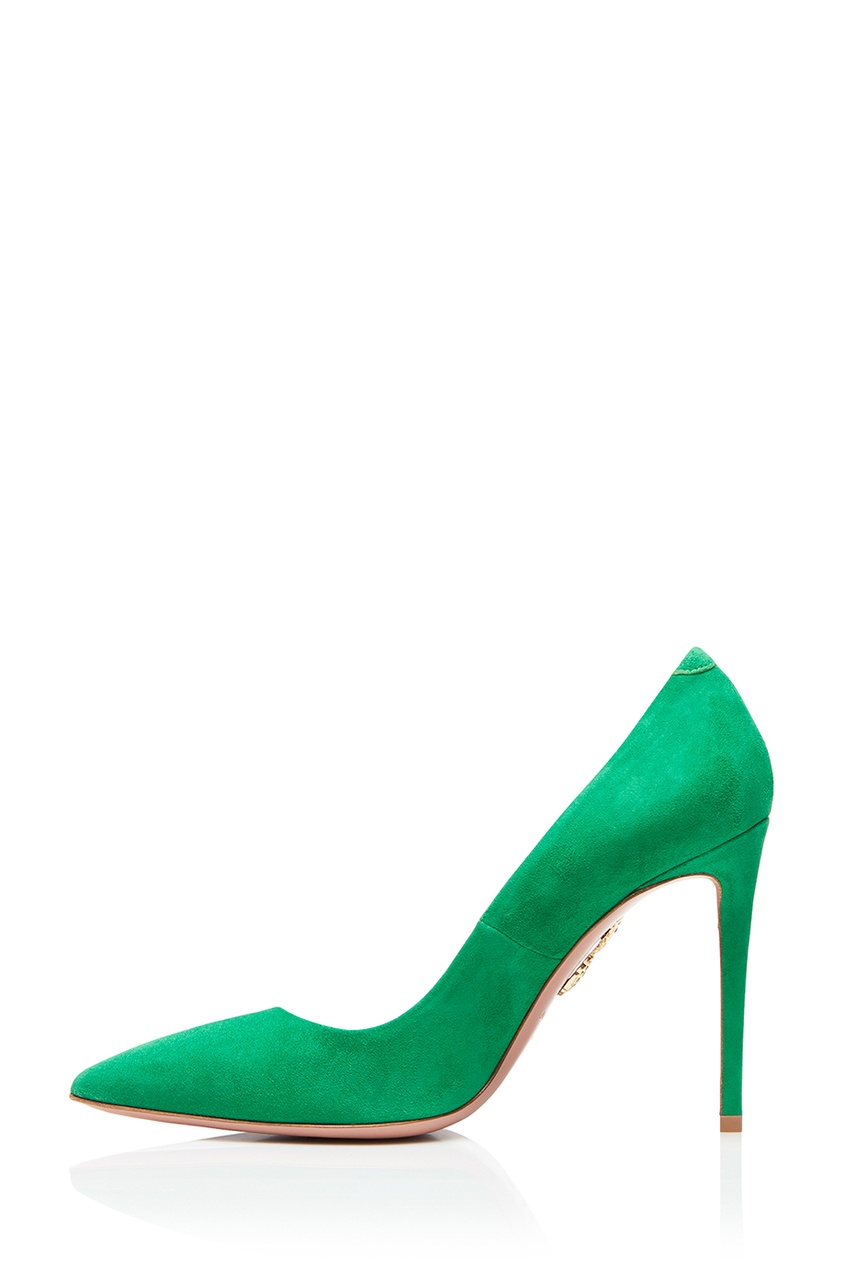 фото Зеленые туфли из замши Simply Irresistible Pump 105 Aquazzura