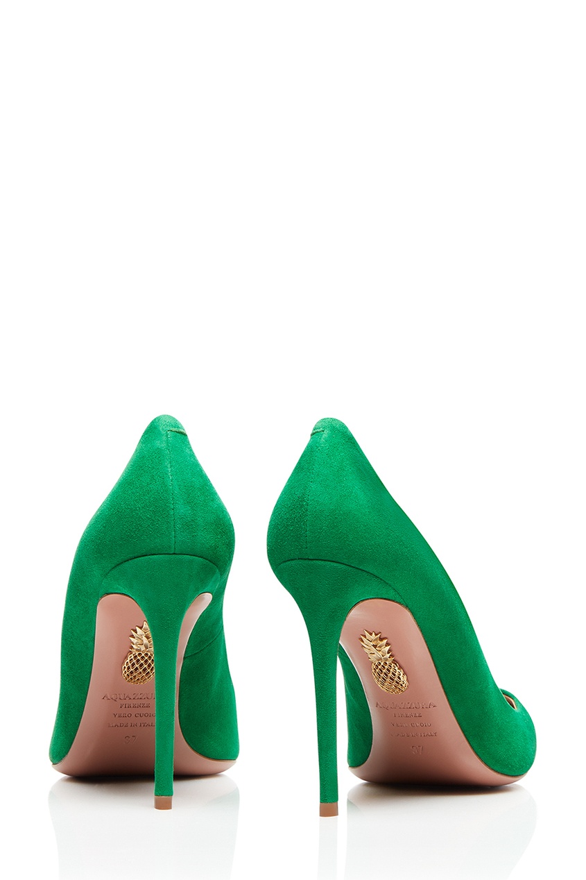 фото Зеленые туфли из замши Simply Irresistible Pump 105 Aquazzura