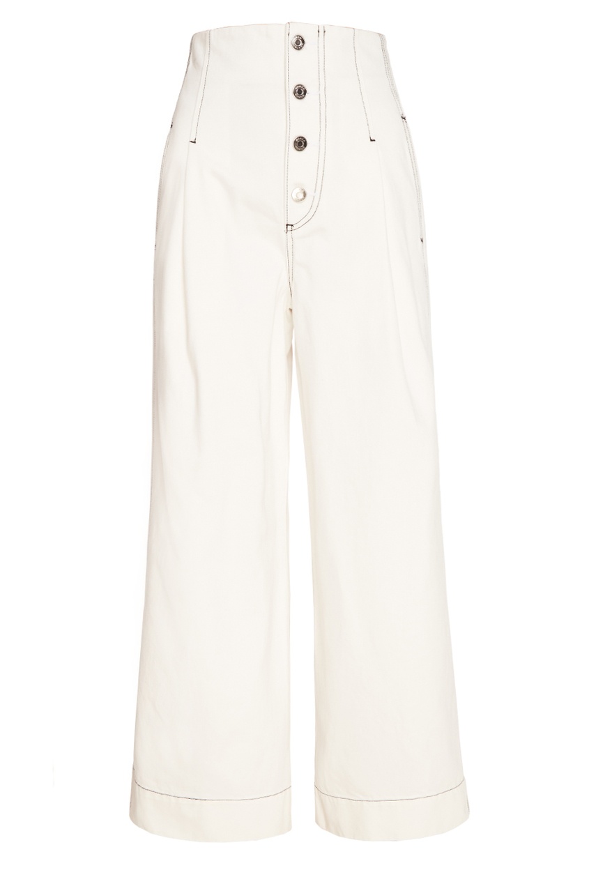 фото Белые широкие брюки mo&co