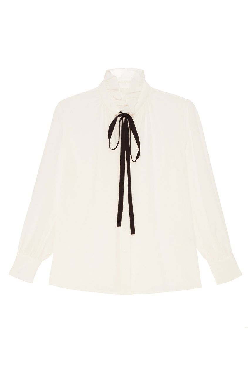 фото Шелковая блузка с завязками mo&co