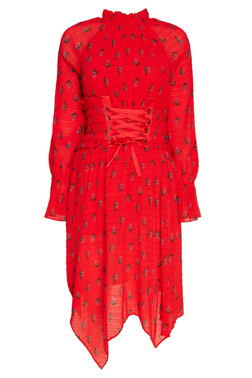 фото Красное платье с принтом mo&co