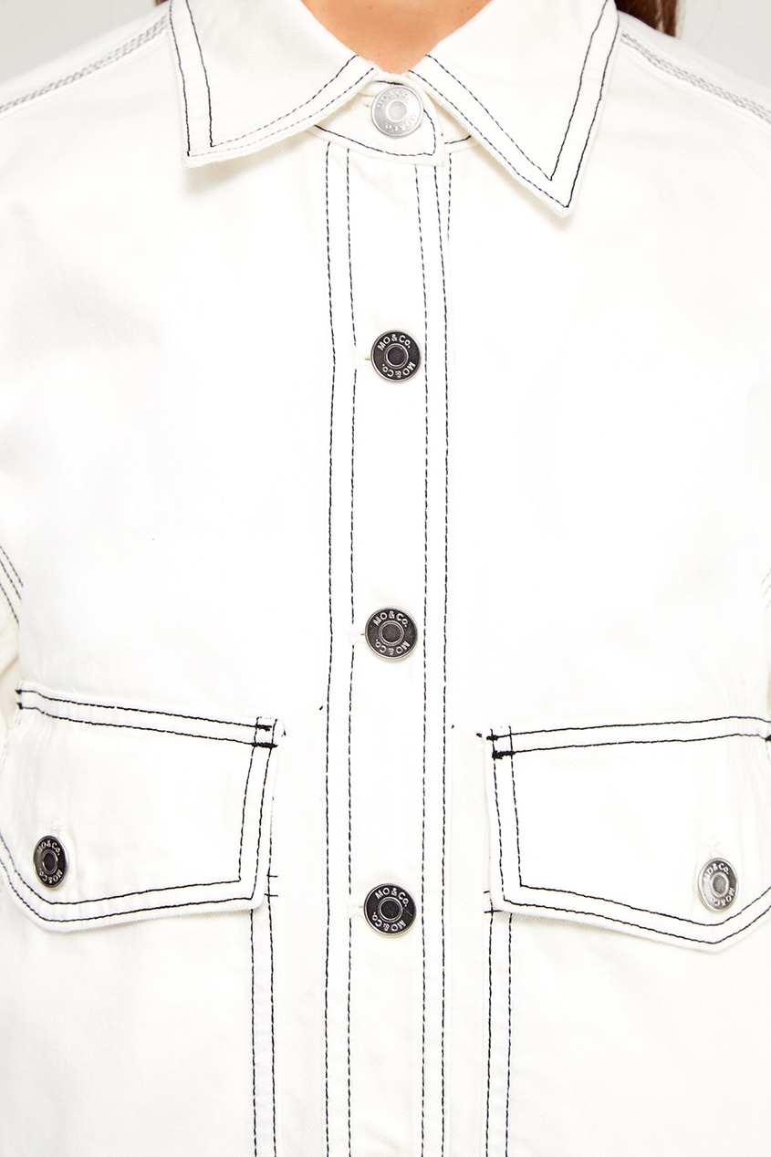 фото Белая джинсовая куртка mo&co