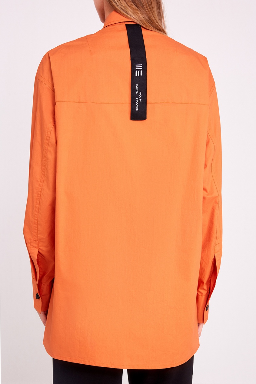 фото Оранжевая рубашка с большими карманами yuzhe studios
