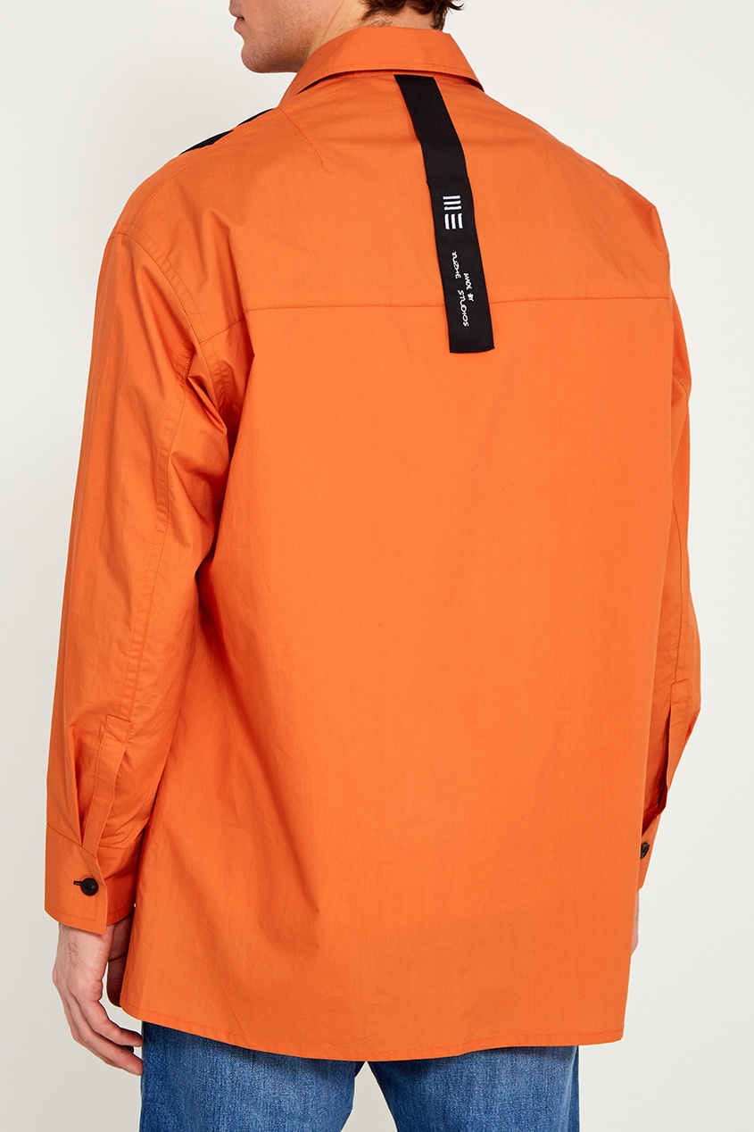 фото Оранжевая рубашка с большими карманами yuzhe studios