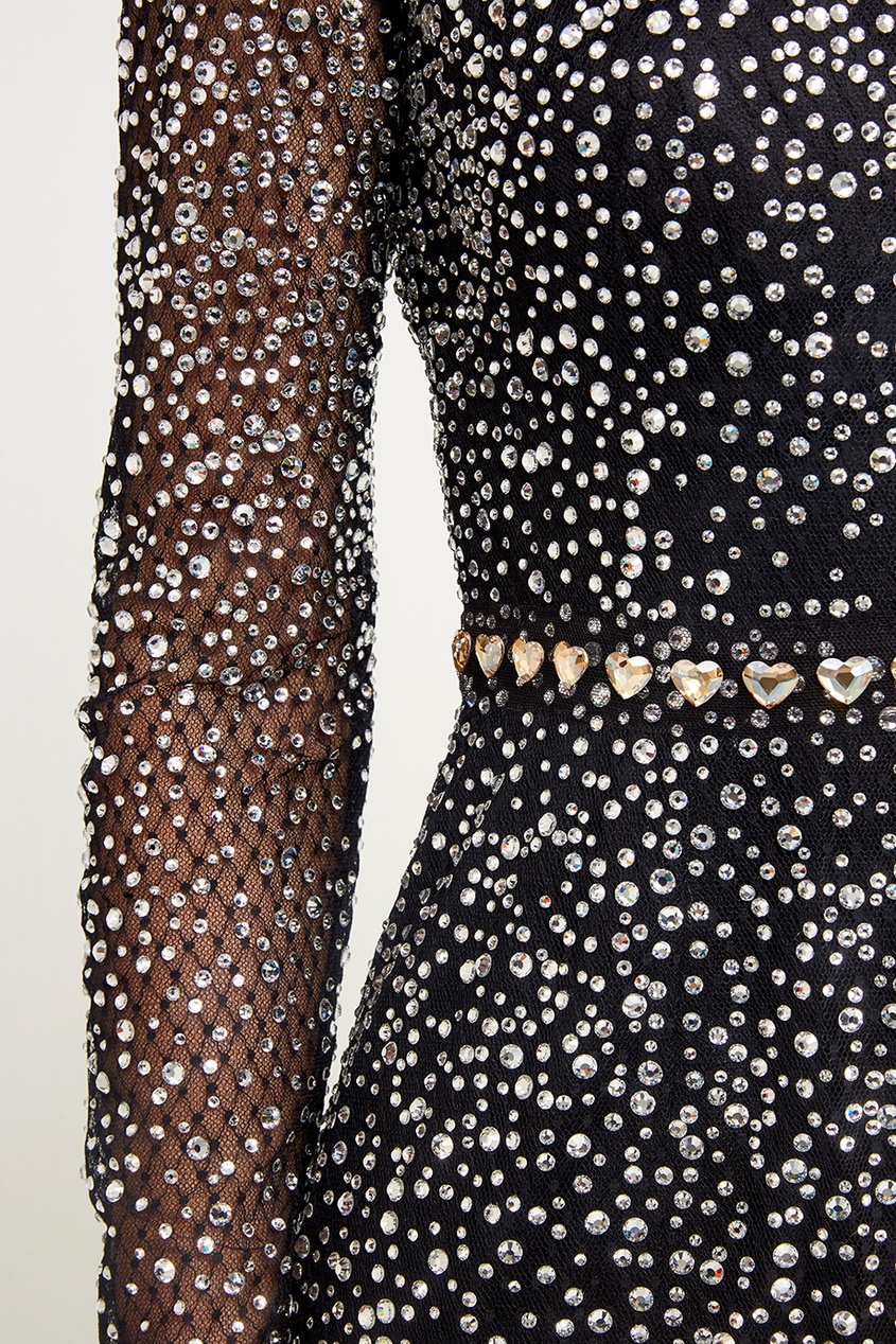 фото Черное платье с кристаллами Dolce&gabbana
