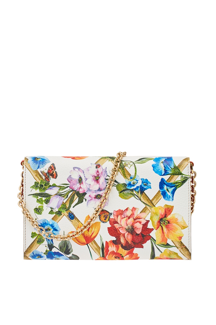 фото Кожаная сумка с цветами Dolce&gabbana