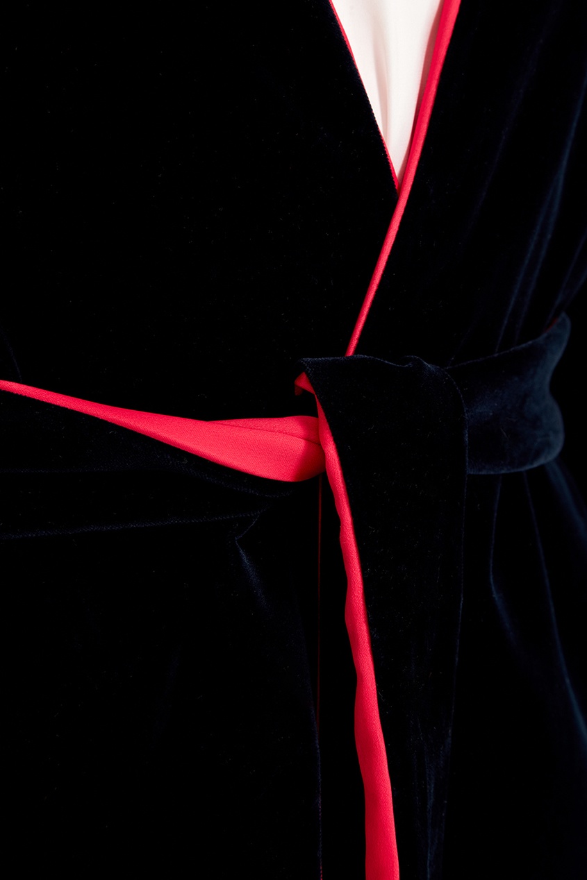 Синий двусторонний халат