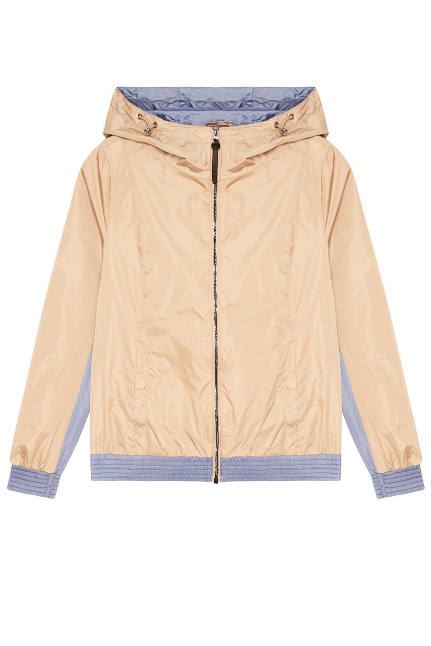 Бежевая ветровка с синей отделкой