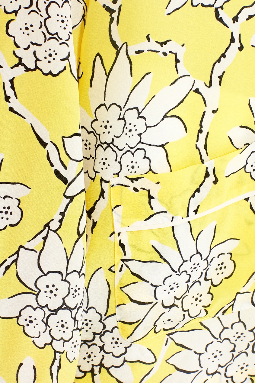 Шелковая блузка с растительным принтом
