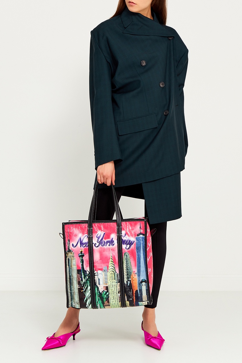 Кожаная сумка с принтом Bazar New York S