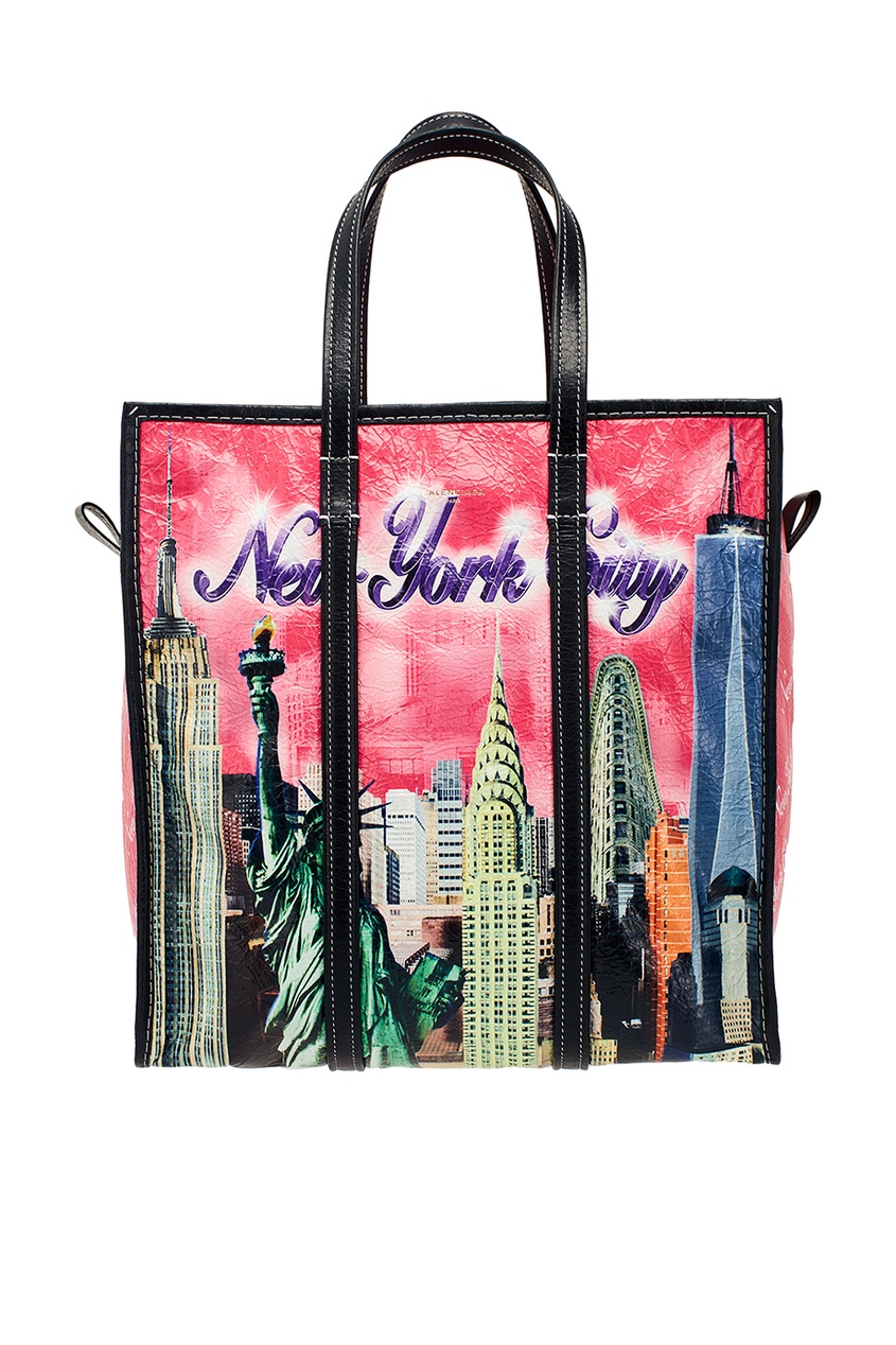 

Кожаная сумка с принтом Bazar New York S, Multicolor