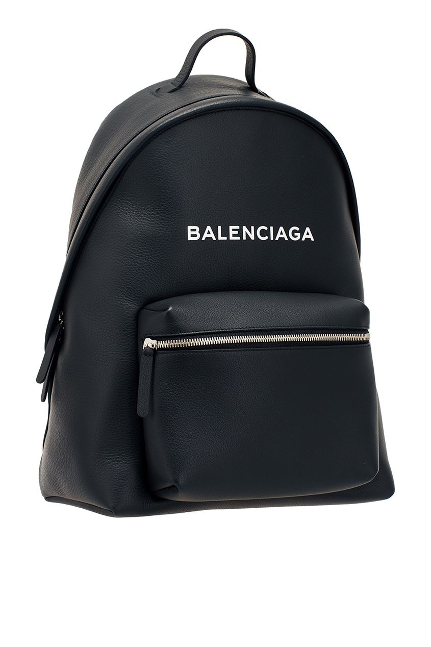 фото Черный кожаный рюкзак everyday balenciaga