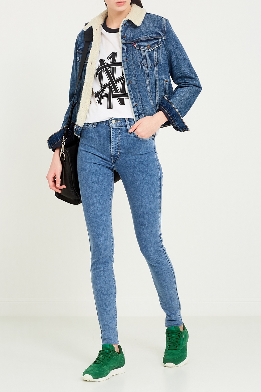 фото Голубые выбеленные джинсы-скинни mile high super skinny levi’s®