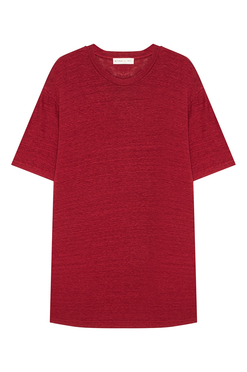 Красная льняная футболка Etro