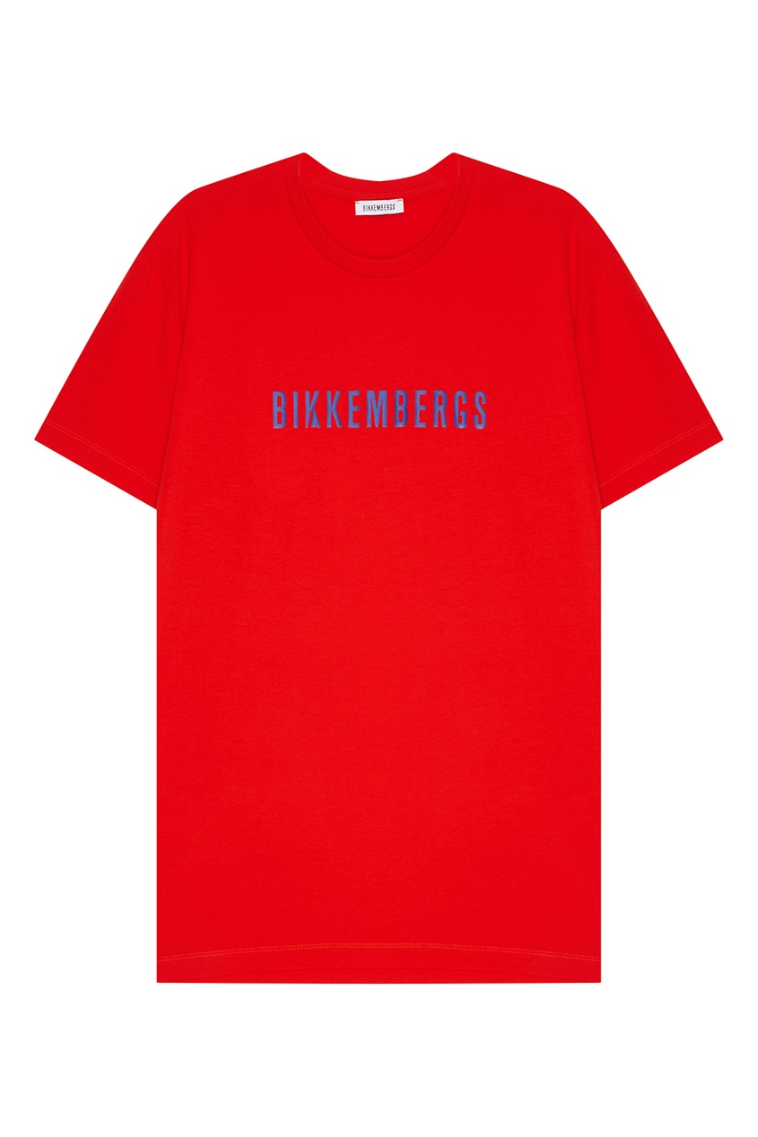 фото Красная футболка с логотипом dirk bikkembergs