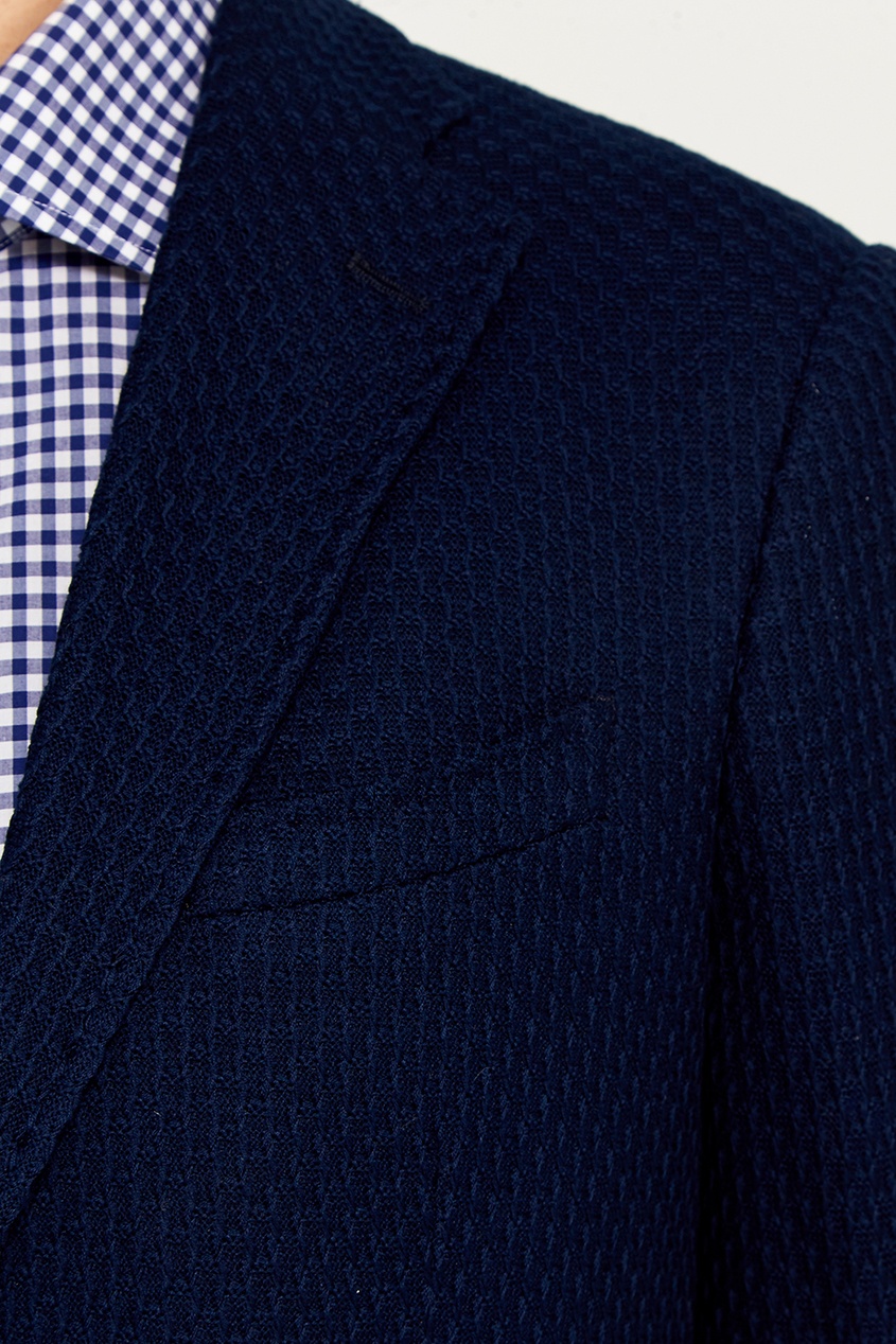 Синий хлопковый пиджак