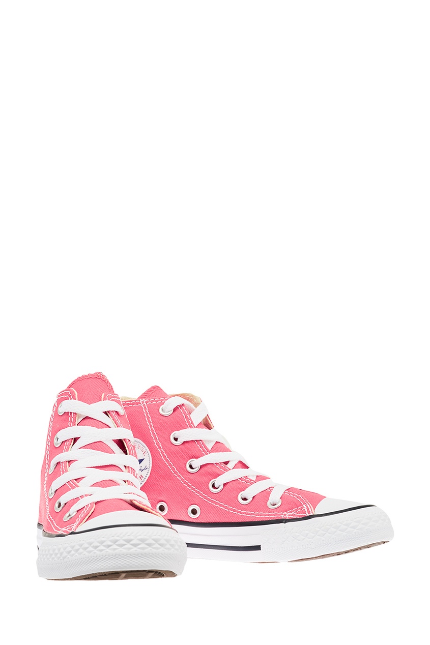 фото Розовы высокие кеды из текстиля converse