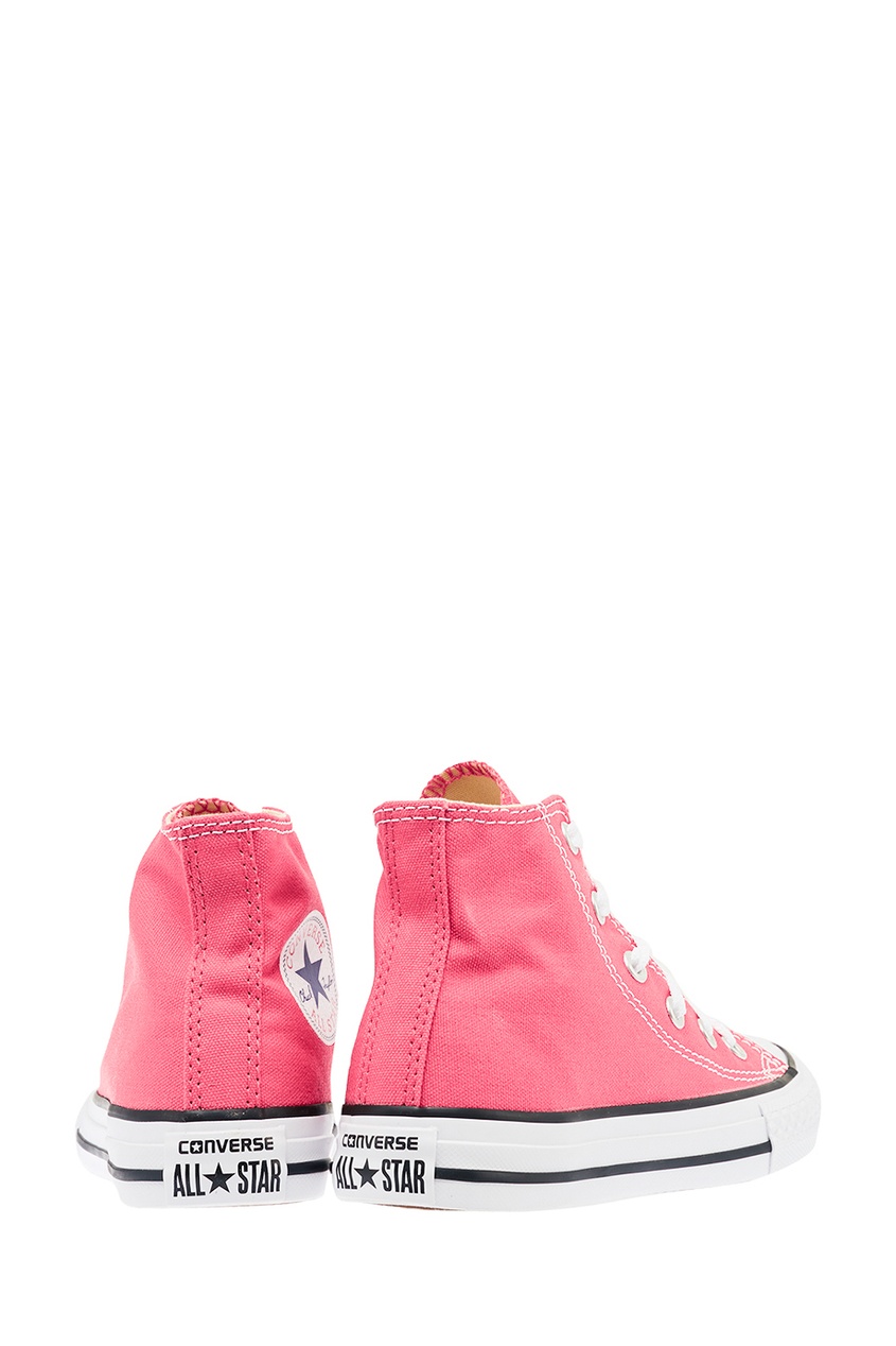 фото Розовы высокие кеды из текстиля converse