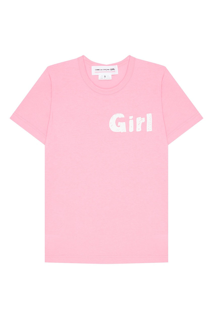 фото Розовая футболка из хлопка comme des garçons girl