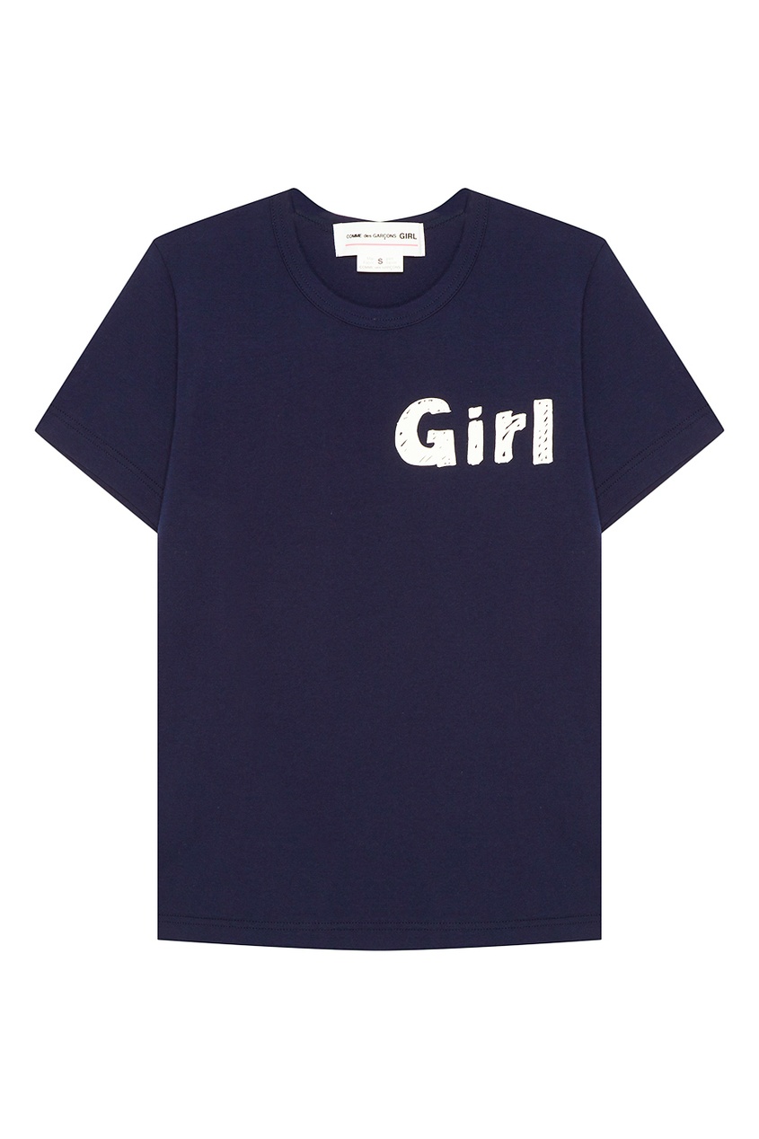 фото Синяя футболка из хлопка comme des garçons girl